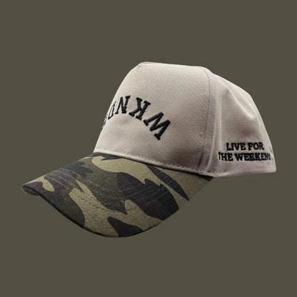 The Vintage Camo Hat turned view by Weekender Hat Co.