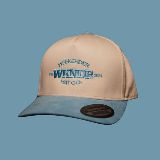 A blue vintage hat from the Vintage Threads hat collection by Weekender Hat Co.